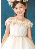 Cold Shoulder 3D Floral Tulle Flower Girl Dress Cold Shoulder 3D Floral Tulle Flower Girl Dress